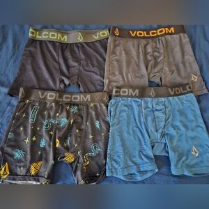 4 Volcom Men's Boxer Briefs - Black, Gray, Blue, Patterned